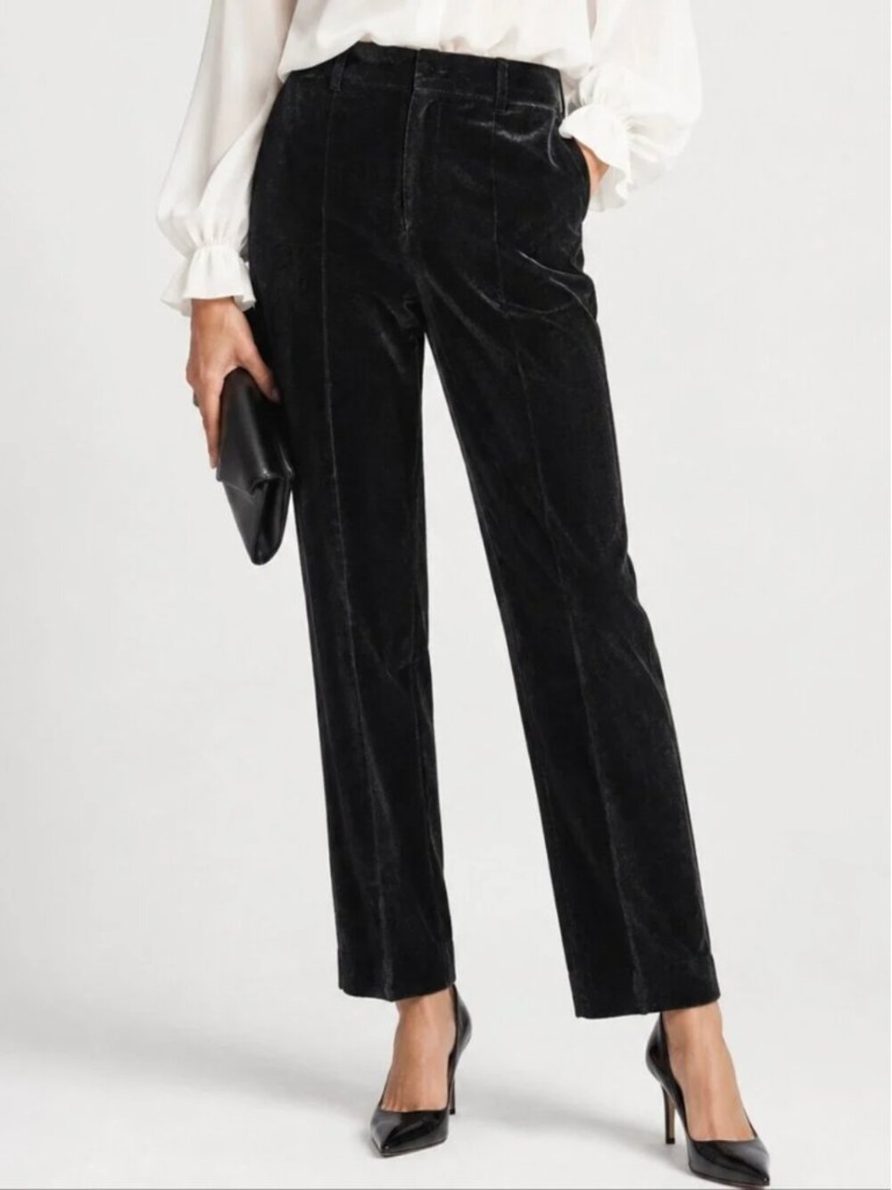 Ann Taylor NWT Black Velvet Mid-Rise Slim Pants - Size 6